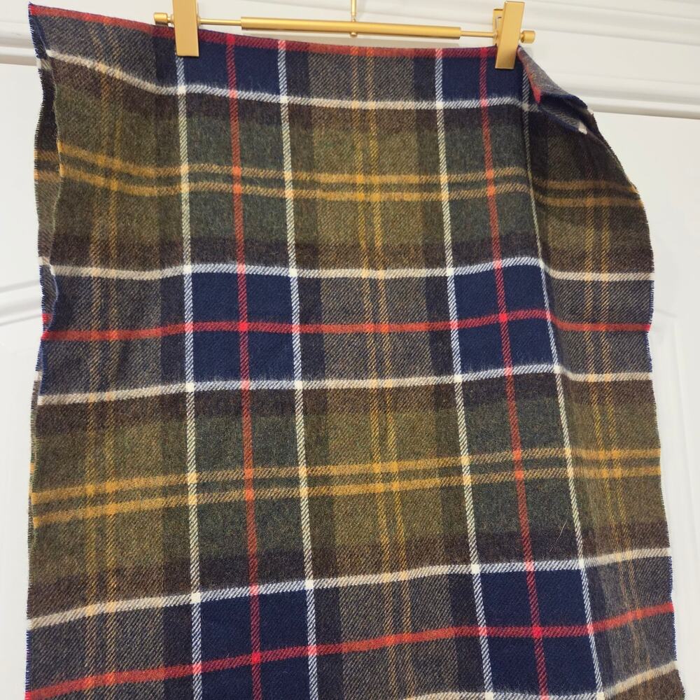 Ganni X Barbour green Tartan check wool scarf - Picture 7 of 7